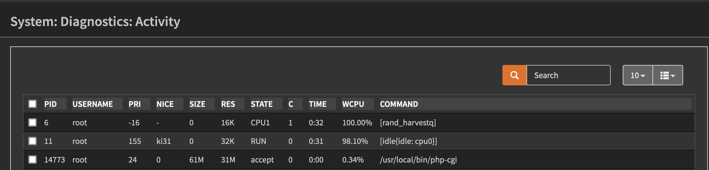 Opnsense 100% CPU utilization due to rand_harvest